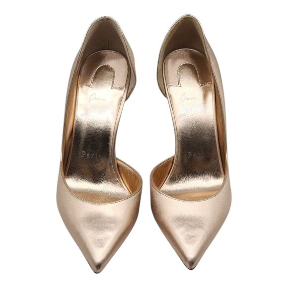 Christian Louboutin Iriza Pumps 85 - Calf Leather - Gold - 37.5 7 US $845 - Picture 4 of 13